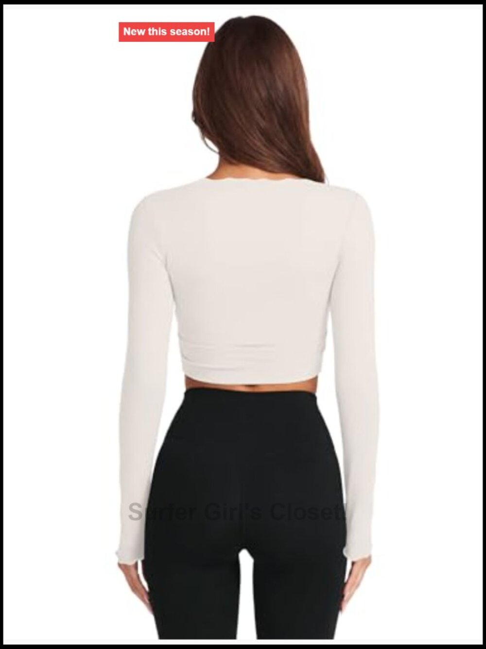 Long Sleeve Wrap Workout Top with Ruffle Trim | Lightweight Yoga Shirt - Picture 3 of 7